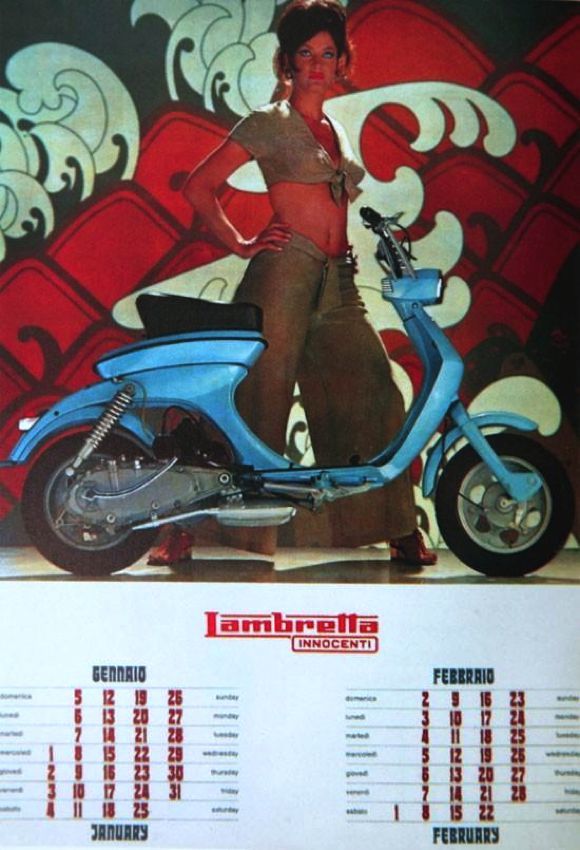 Marisa Mell Lambretta calender january february