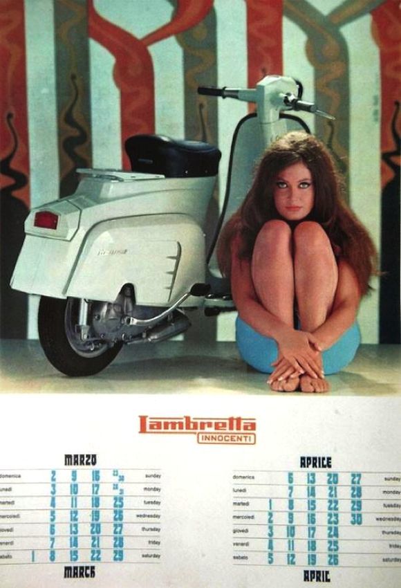 Marisa Mell Lambretta calender march april