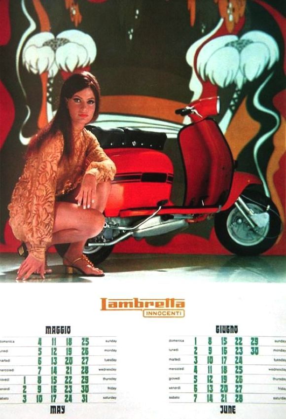 Marisa Mell Lambretta calender may june