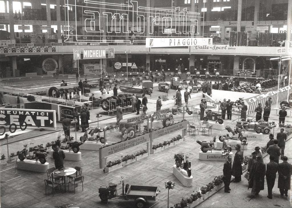 1949 Lambretta stand in the Milan exhibition