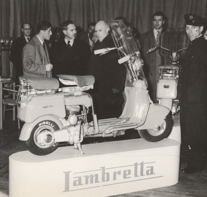 1949 Lambretta stand in the Milan exhibition