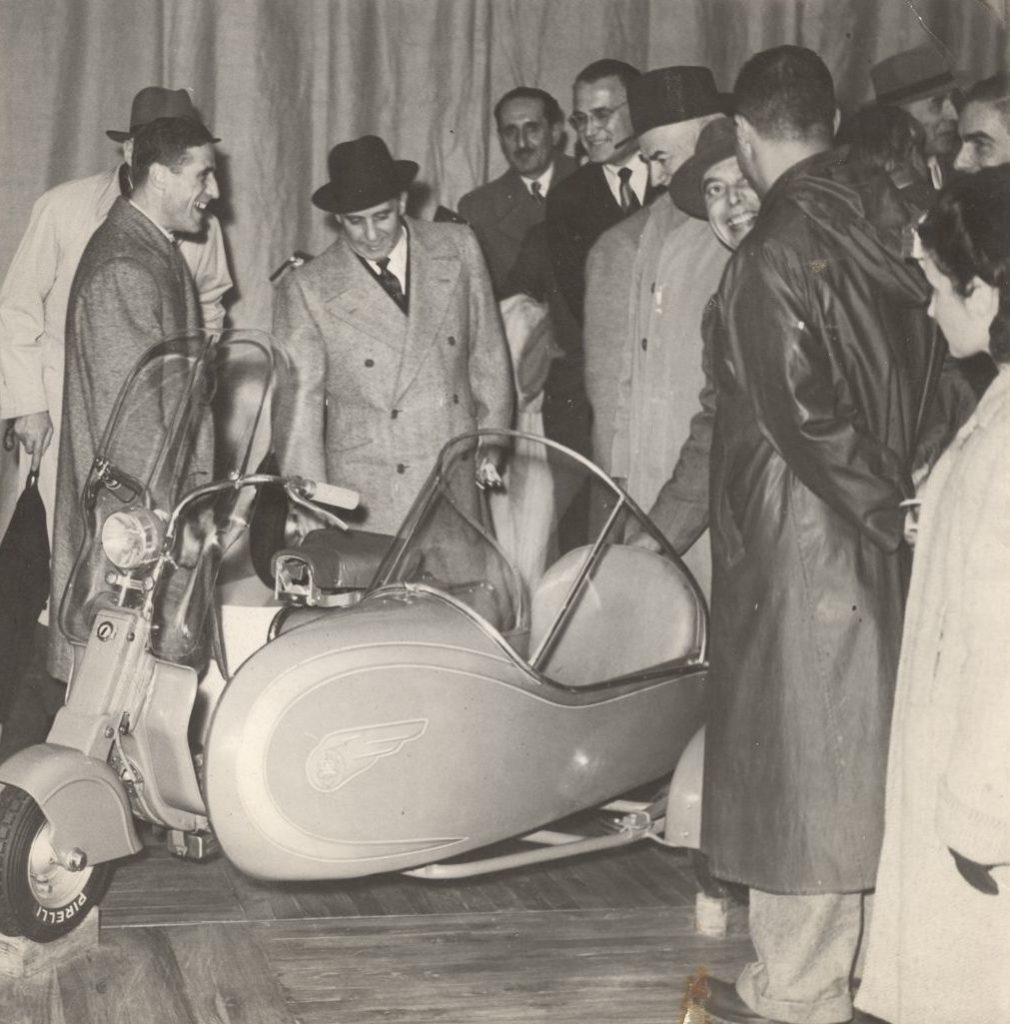 1949 Lambretta stand in the Milan exhibition