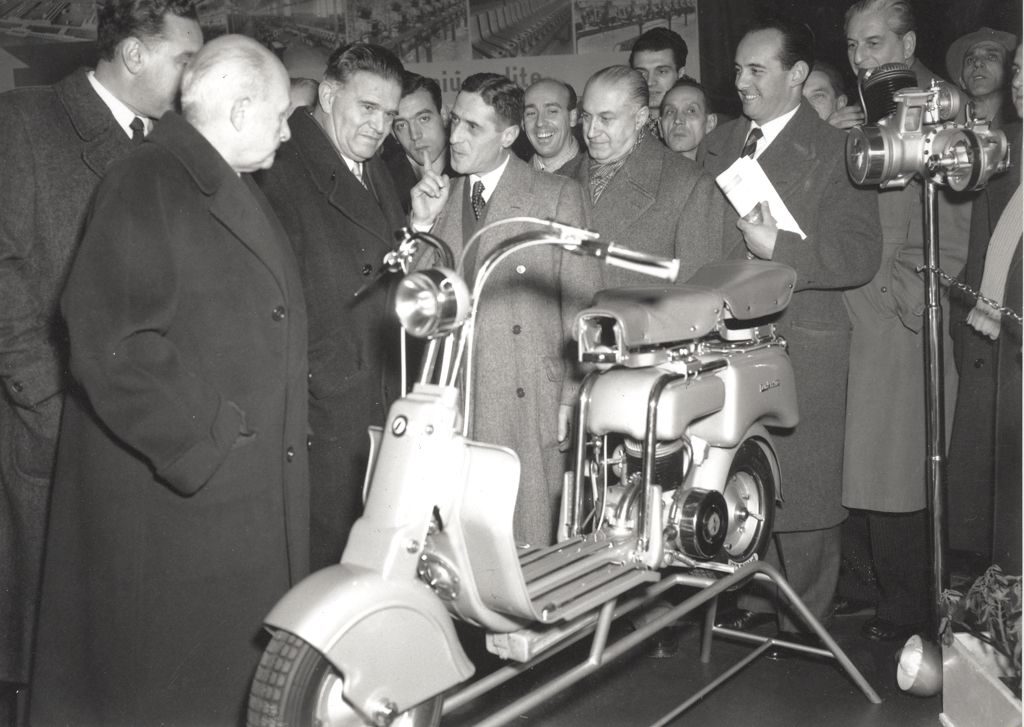 1949 Lambretta stand in the Milan exhibition