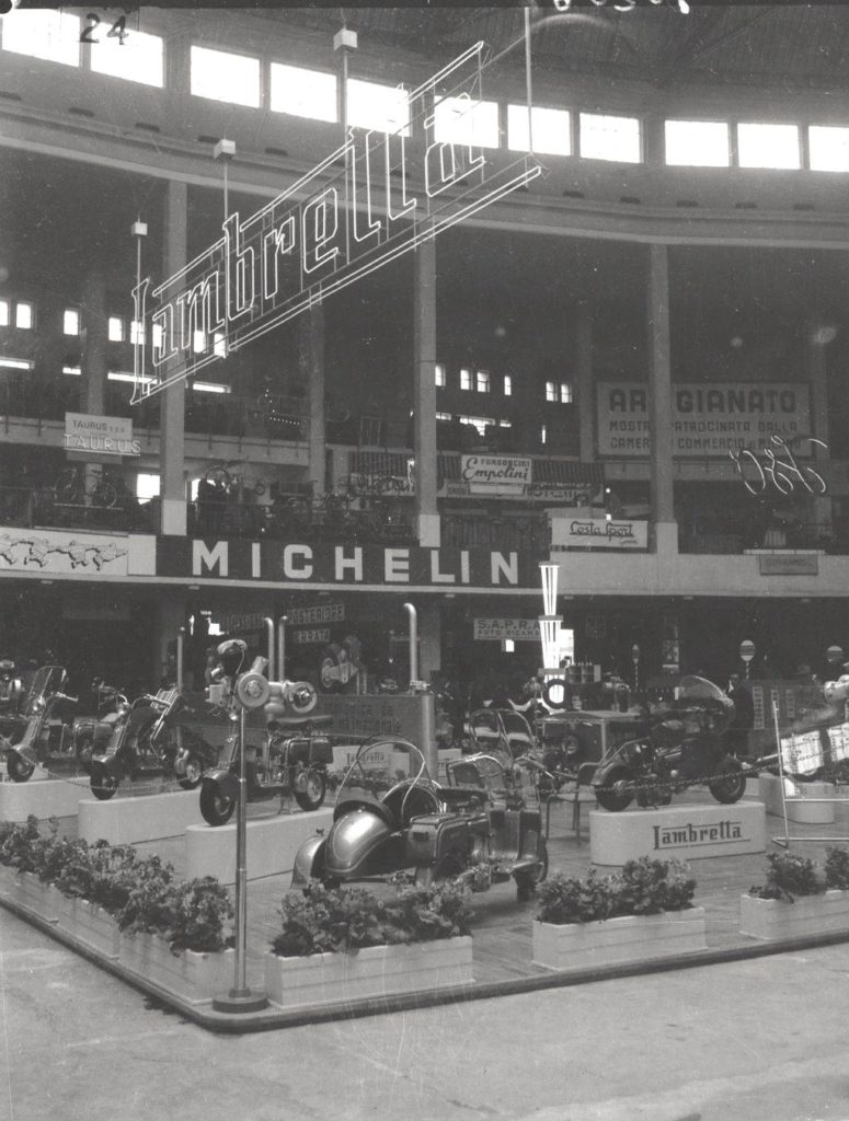 1949 Lambretta stand in the Milan exhibition