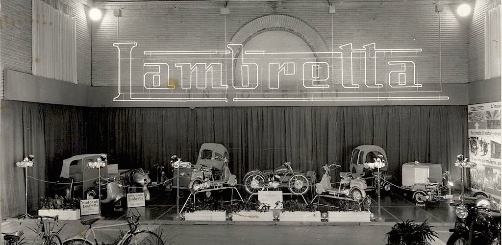 1949 Lambretta stand in the Milan exhibition