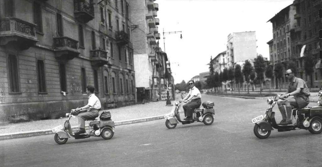 1949 First Swiss Lambretta rally in Milan