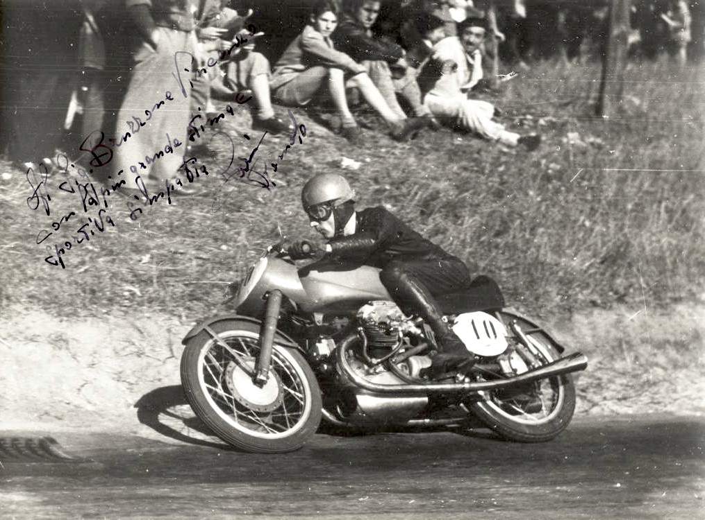 1951 Romolo Ferri with the Lambretta 250