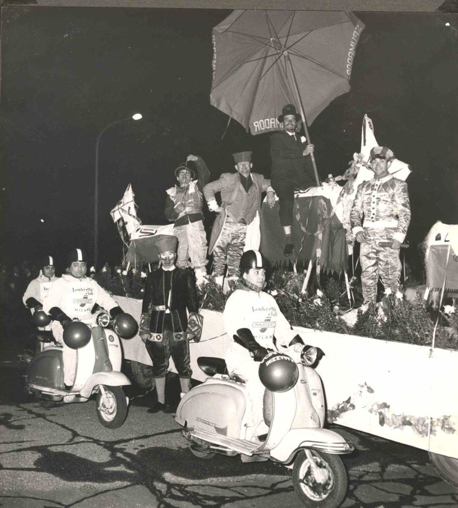 1960 Ambrosian parade, Milan with Lambretta scooters