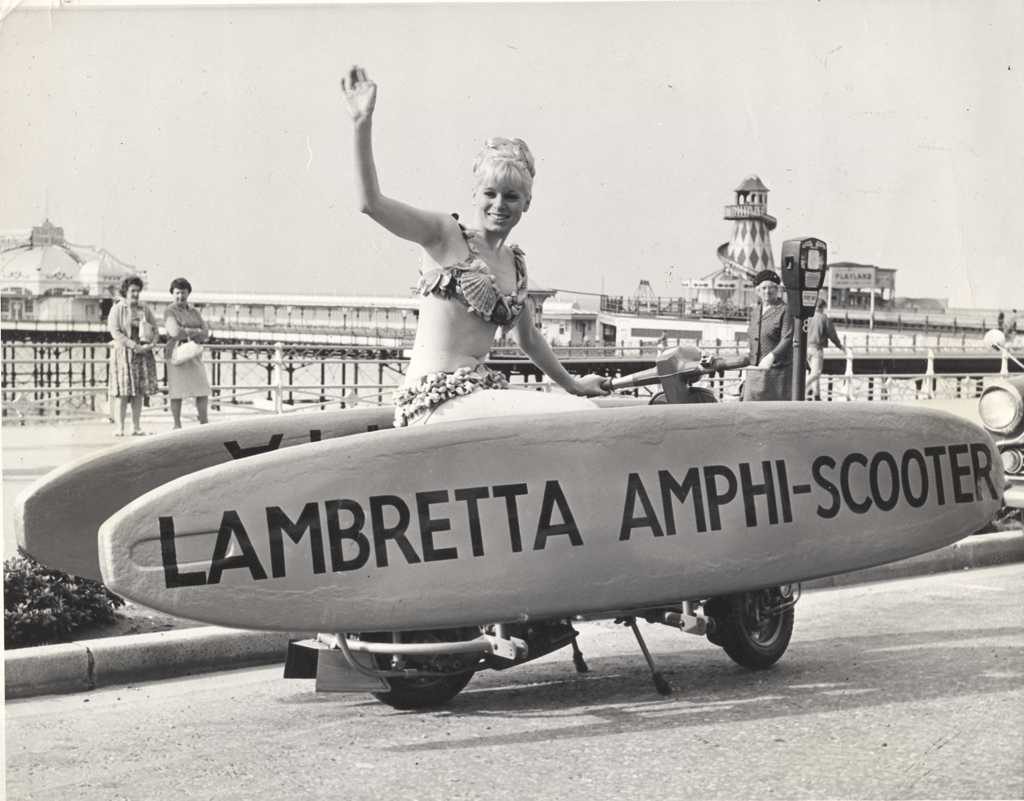 1969 Lambretta amphibi-schooter with lady waving