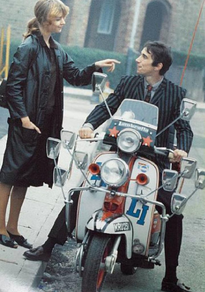 Phil Daniels mod Jimmy Cooper in the film Quadrophenia on Lambretta scooter